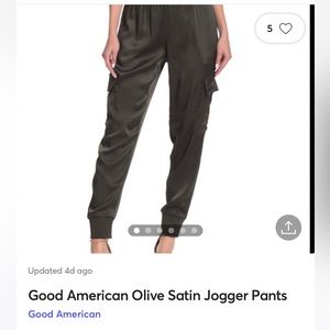 Good American brand jogger style pants. Olive green. Size 2.